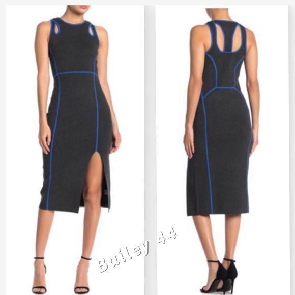 🆕 Bailey 44 Stretch Gray/Blue Midi Dress💙 - Picture 2 of 9